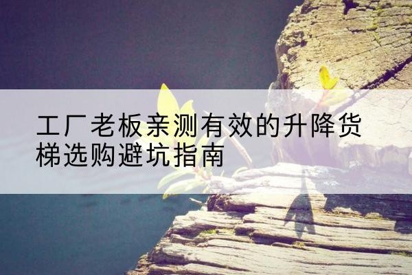 崇川升降货梯怎么选-工厂老板亲测有效的升降货梯选购避坑指南